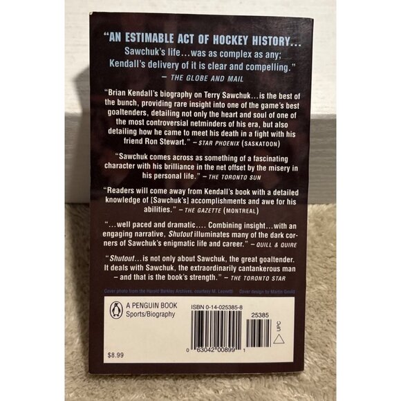 Shutout: The Legend Of Terry Sawchuk By Brian Kendall Paperback Hockey Biography - Picture 2 of 9